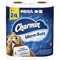 Ultra Soft Toilet Paper, 6 Mega Rolls = 24 Regular Rolls
