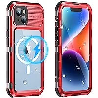 WIFORT for iPhone 14 Waterproof Case - Metal Full Body Protection Case Built-in [Screen Protector][IP68 Water Proof][14FT Military Grade Dropproof][Compatible with MagSafe] Phone Cover, 6.1