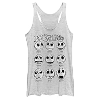 Disney Women's Nightmare Before Christmas Jack Emotions Tri-Blend Racerback Layering Tank