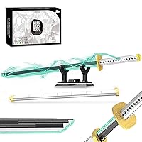 Anime Cosplay Swords Building Set, 806 Piece One White Ichimonji Yamato Sword, 39IN Roronoa Zoro Katana with Scabbard and Bracket for Adults and Kid 8+ (Luminous)