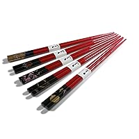Assorted Night Sky Chopsticks, Red/Black, Set of 5