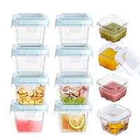 Small Glass Food Storage Containers Set of 12, 6oz Mini Glass Containers Airtight, Leakproof for Snacks, Dips, Overnight Oats, Condiment Salad Dressing Sauce, Microwave, Dishwasher Safe