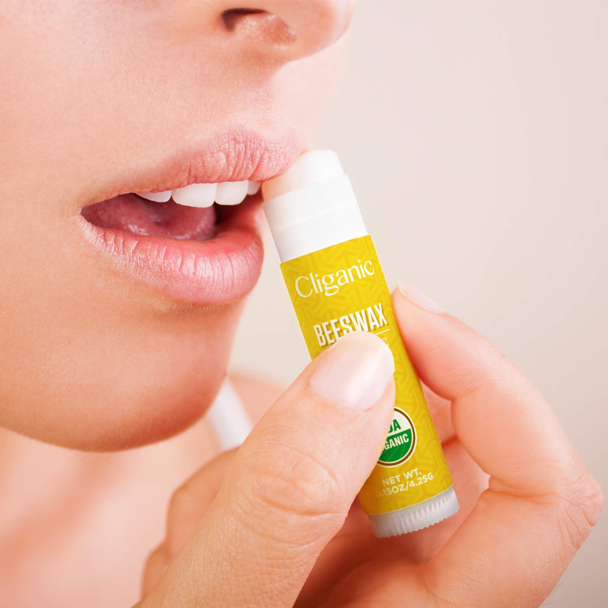 Cliganic USDA Organic Lip Balm Set - 3 Flavors - 100% Natural Moisturizer for Cracked & Dry Lips