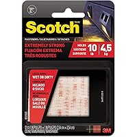 Scotch RFD7090 Hook and Loop Fastener Tape, 1-Inch x 3-Inch, Two Sets, Clear
