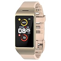 ZeNeo Smartwatch with High Resolution Touch Screen, Heart Rate Monitoring and Hands Free Call, Swiss Design, iOS and Android - Pink Gold/Powder Pink