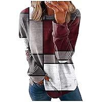 Graphic Long Sleeve Shirts for Women Fashion Casual Floral Print Round Neck Womens Spring Summer Top 2024