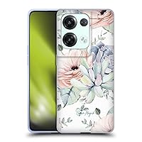 Head Case Designs Officially Licensed Nature Magick Watercolor Floral Garden Pretty Succulents Rose Flowers Soft Gel Case Compatible with Oppo Reno8 Pro