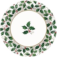 Amscan Seasonal Holly Banquet Plates
