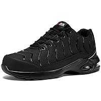 LARNMERN Air Cushion Steel Toe Shoes for Men Wide Women Lightweight Puncture Proof Work Safety Sneakers Breathable Slip Resistant Tennis Shoe