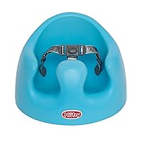 Nuby My Floor Seat, Soft Foam Cushion with Safety Harness and High Back Design, for Ages 4-12 Months, Blue