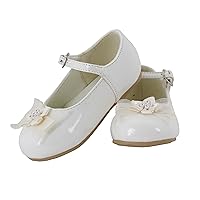 Betty Patent Leather Flower Mary Jane Shoes for Toddlers (Ivory, Toddler 5)