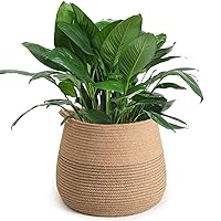 CHICVITA Jute Belly Plant Basket Woven Organizer for Storage Laundry Picnic Plant Pot Cover