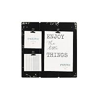 Haven Home Décor 3 Opening Rustic Black Plank Collage Picture Frame, Holds Two 3X3 and One 5x7 Photos