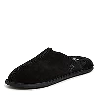 Dearfoams mens Bradford Genuine Suede Closed Toe Indoor/Outdoor Scuff Slipper