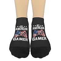 All American Gamer 4th Of July Video Games Womens Socks No Show Casual Socks Women's