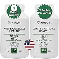 Joint & Cartilage Triple Strength Joint Pain Supplements (2 Pack) 120 Day Supply - Glucosamine Chondroitin MSM 1500 MG Extra Strength Joint Support Supplement - Wrist Back & Knee Support