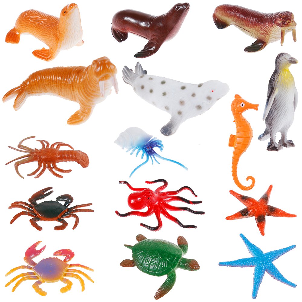 Mua Sea Animal Figures Animal Toys 38PCS - Nabance Mini Sea Animal Toys Set  Realistic Animal Sea Life Figures Toy Educational Animal Learning Toys Bath  Toys for Child trên Amazon Anh chính