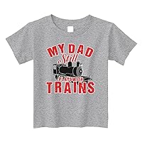 Threadrock Little Boys' My Dad Still Plays with Trains Toddler T-Shirt