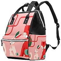 Cute Geometric Simple Animals Diaper Bag Travel Mom Bags Nappy Backpack Large Capacity for Baby Care