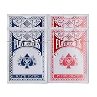 Standard Playing Cards, Poker Size 4 Decks of Cards (2 Blue 2 Red) for Card Games, Blackjack and Poker