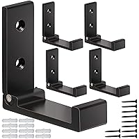 VAEHOLD Adhesive Towel Hooks, Heavy Duty Wall Hooks Aluminum Black Hooks  for Hanging Coat, Hat, Towel, Robe, Clothes, Shower Hook for Door, Office