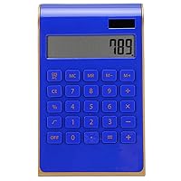Portable 10 Digits Calculator,Ultra Thin Solar Power Calculator, Tilted LCD Display Desk Calculators, Digits LCD Display Calculator for Home Office Business (Blue), Calculator Solar Calculator Po