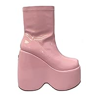 Culican 01 Sinfully Sweet Platform Boots - Pink - Fashion Shoes Rave Outfit EDM Festival (numeric 9)