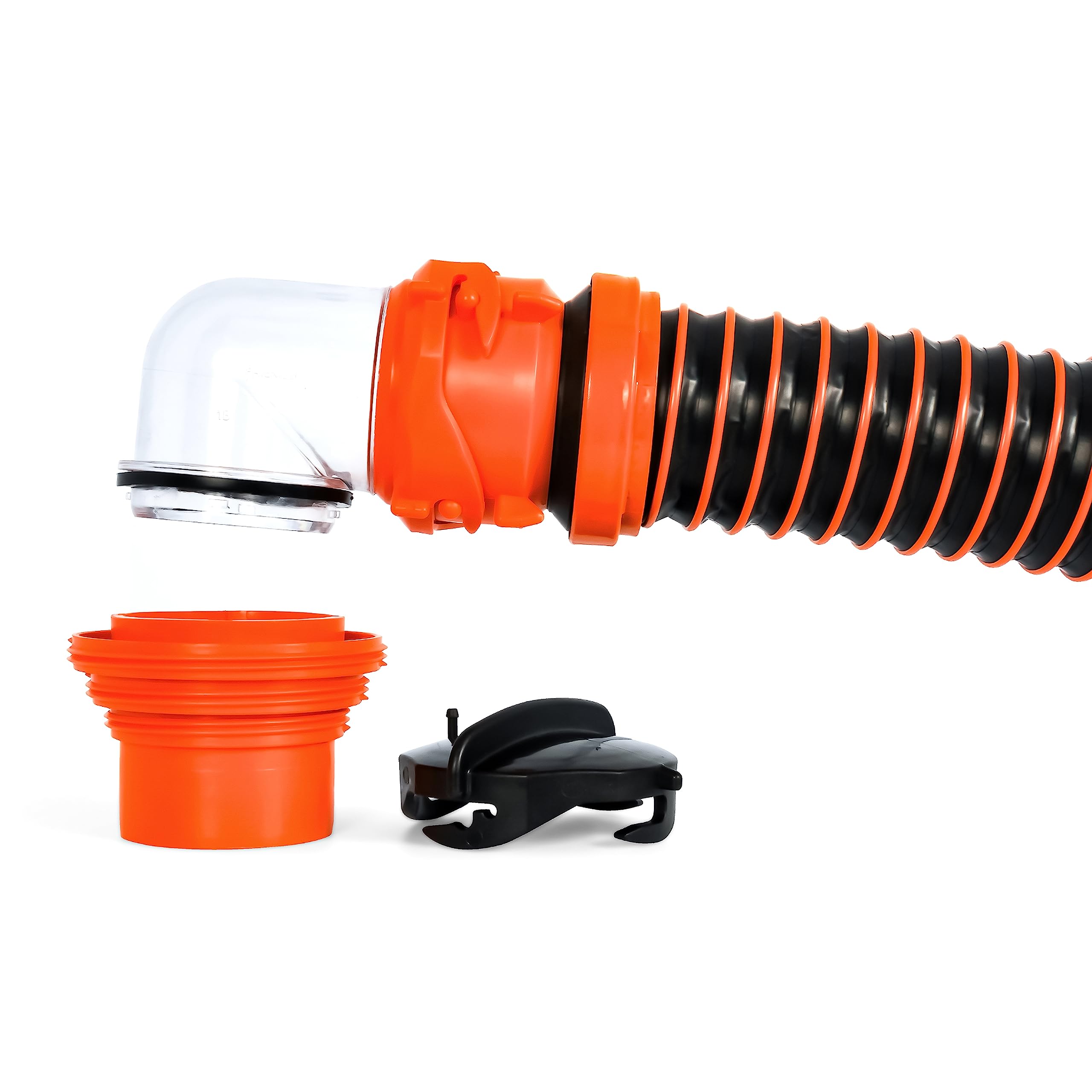 Camco RhinoEXTREME 20-Foot Camper/RV Sewer Hose Kit | Features TPE Technology for Abrasion Resistance and Crush Protection | Includes Pre-Attached Rhino Swivel Fittings (21012)