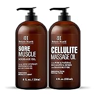 Sore Muscle Massage Oil 8 fl oz and Botanic Hearth Cellulite Massage Oil 8 fl oz