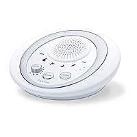 Beurer White Noise Machine, Sound Asleep for Home, Office, Baby Non-Looping Soothing for Relaxation & Portable Travel with Natural Sound Choices & Noise Cancelling, Adjustable Volume, WN50