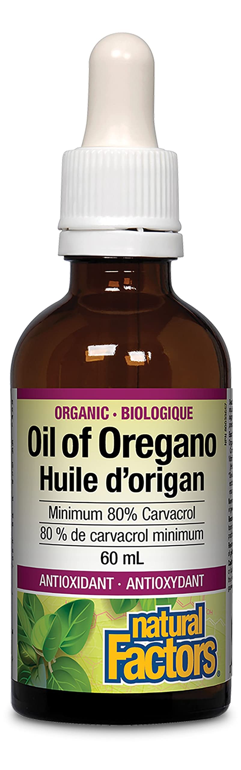 Natural Factors, Certified Organic Oil of Oregano, Herbal Supplement for Immune Support, Vegan, Non-GMO, 2 Oz