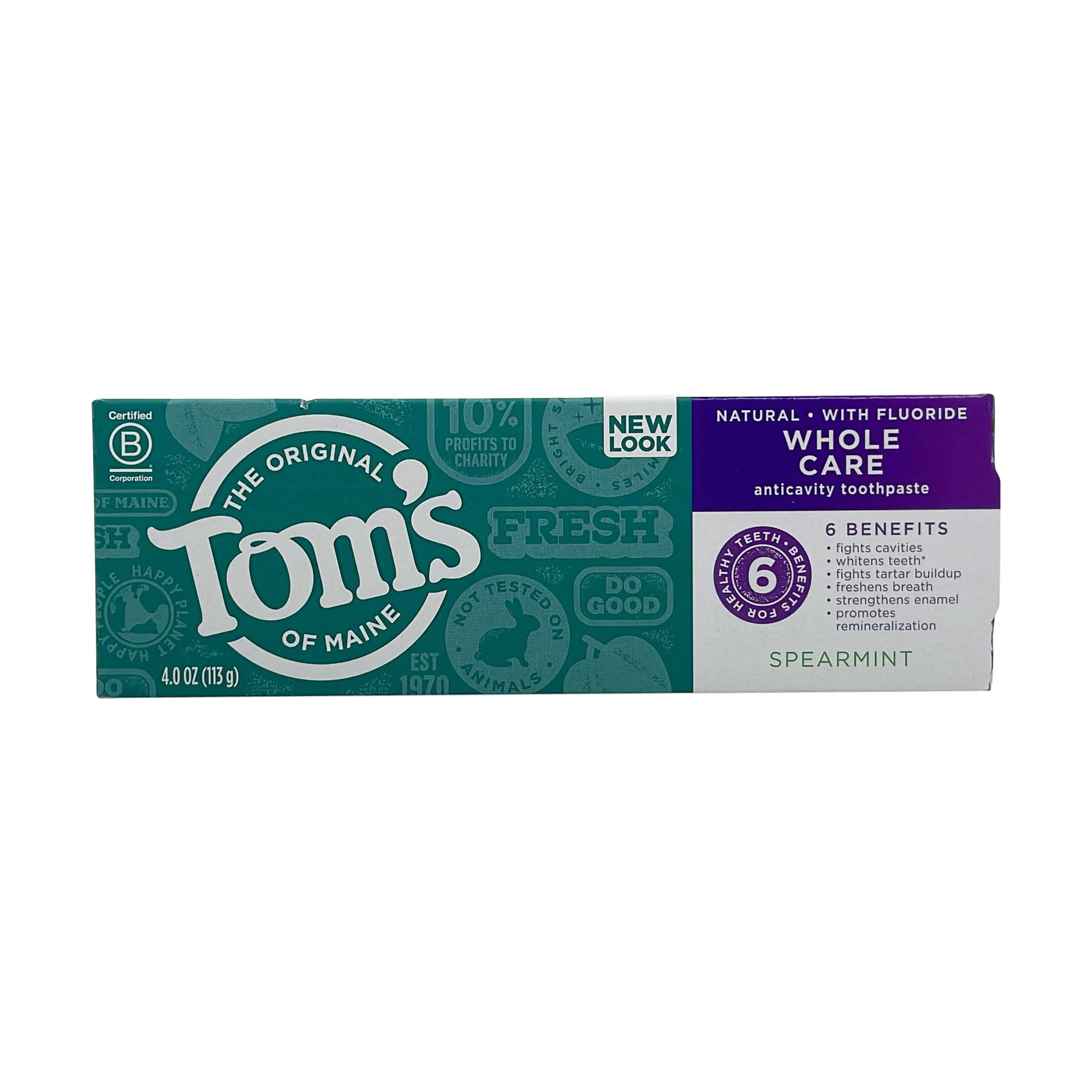 TOMS OF MAINE Spearmint Whole Care Toothpaste, 4 OZ