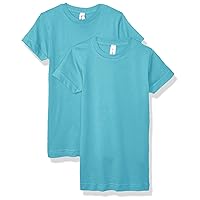 AquaGuard Girls' Big Sportswear Fine Jersey Longer Length T-Shirt-2 Pack