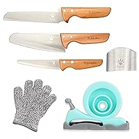 Kids Safe Knives With Peeler, BPA-free Kids Kitchen Set for Real Cooking, Stainless Steel Kids Knife Set