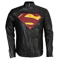 Super The Man Black and Yellow Leather Jacket Sale for Men in