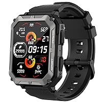 Military Smart Watch for Men with Bluetooth Call, 5ATM Waterproof Outdoor Fitness Tracker, 1.83