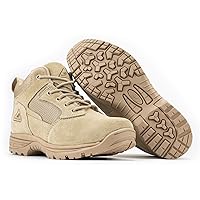 Men's Military & Tactical Boots, CoolMax Tactical Combat Military Durable Leather Work Utility Outdoor Hiking Assault Boots (Tan/Coyote) 8-4.5 inch