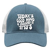 Drinking Hat Today's Good Mood is Sponsored by Tito'ss Hats for Men Golf Humor Trucker Womens Black Funny Caps Gift