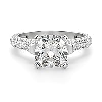 1.60 CT Cushion Infinity Accent Engagement Ring Wedding Eternity Band Vintage Solitaire Silver Jewelry Halo-Setting Anniversary Praise Vintage Ring Gift