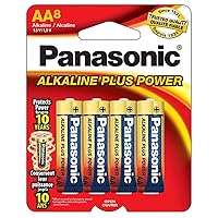 Panasonic 354370 AA Alkaline Plus Power Batteries - Pack of 8