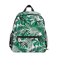 Kids Backpack Tropical Palm Leaves Nursery Bags for Preschool Children