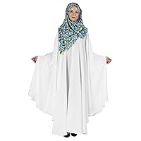 Bimba Solid Abaya with Hijab/Scarf Islamic Prayer Long Dress for Women Kimono Sleeves Dress