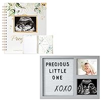 KeaBabies Inspire: Pregnancy Journal Memory Book and Felt Letter Board Baby Keepsake - 90 Pages Hardcover Pregnancy Book - Baby Picture Frame - Pregnancy Planner - Announcement Message Felt Board