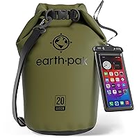 Earth Pak Waterproof Dry Bag - Roll Top Waterproof Backpack Sack Keeps Gear Dry for Kayak with Waterproof Phone Case