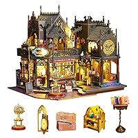 DIY Dollhouse Creative Halloween Handmade Wooden Assembly Doll House with LED Light Magic 3D House (Magic City)