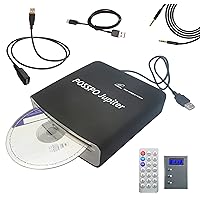 Jupiter CD DVD Player for Car with USB Port AUX Port, Portable External CD Player That Plugs into Car Laptop Desktop TV Mac Computer, Plug & Play –Upgraded with Extra USB Extension Cable