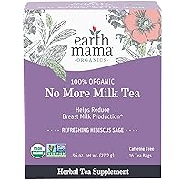 Earth Mama Organic No More Milk Tea | Helps Reduce Breastmilk Production for Weaning, 16 Teabags Per Box