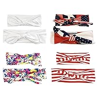 Wrapables® Mommy and Me Boho Headband Headwrap, Red White and Blue