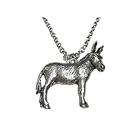 Silver Toned Donkey Pendant Necklace