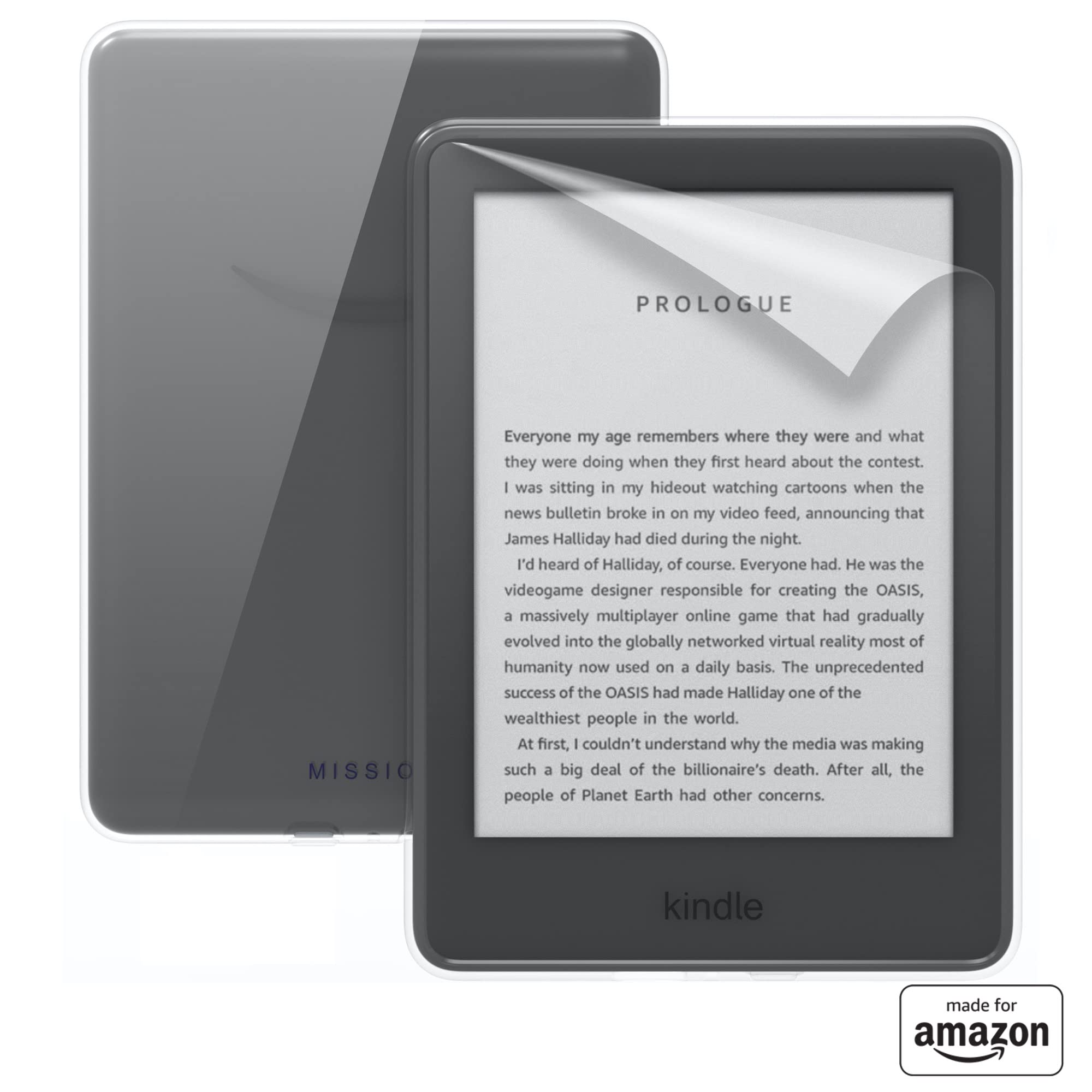 Made For Amazon Clear Case with Screen Protector for Kindle Paperwhite (4th Generation, 2018 Release)